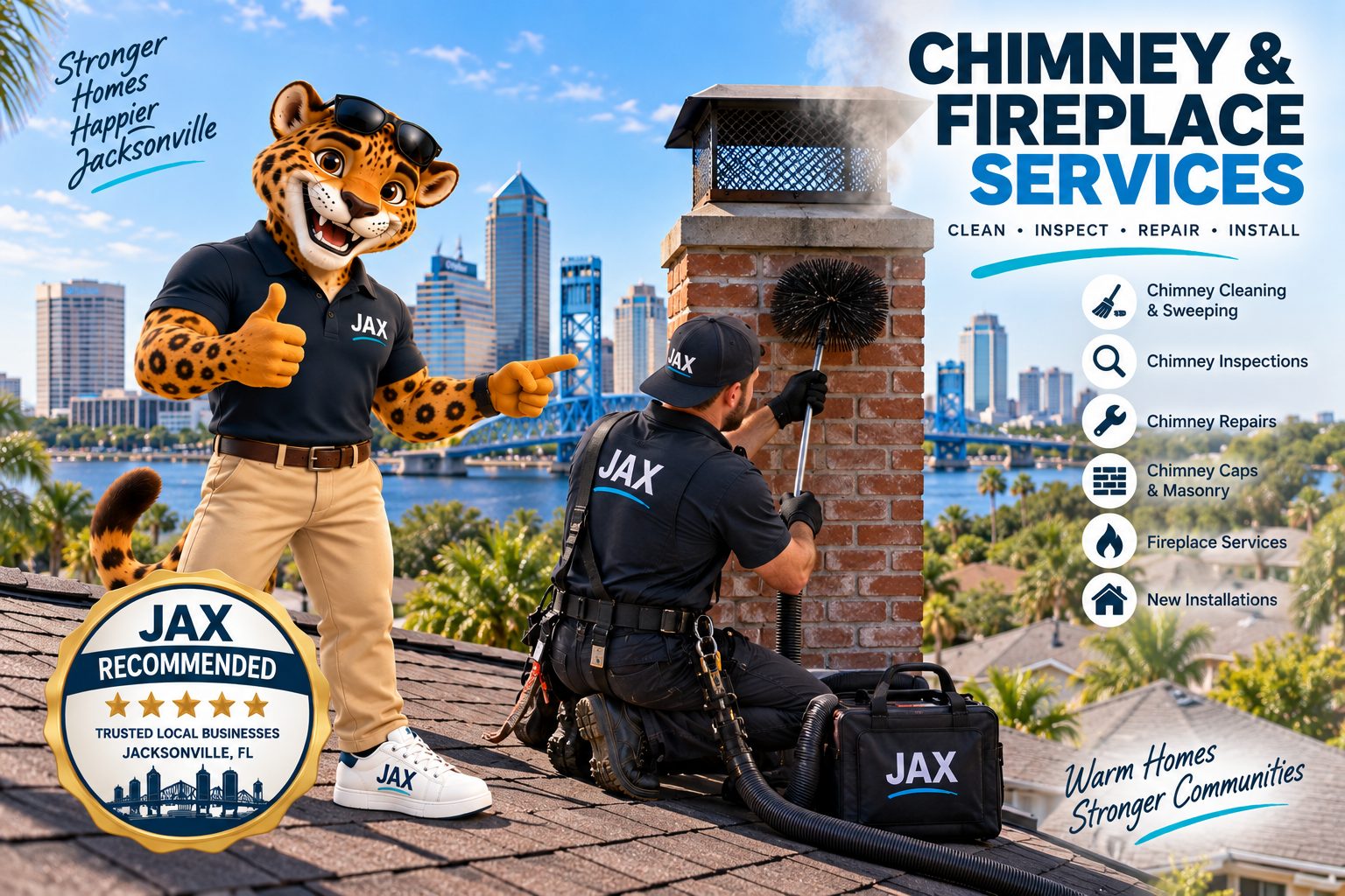 Chimney and fireplace services in Jacksonville